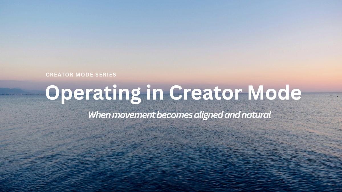 Calm ocean horizon under a soft pastel sky, representing clarity, openness, and aligned movement.