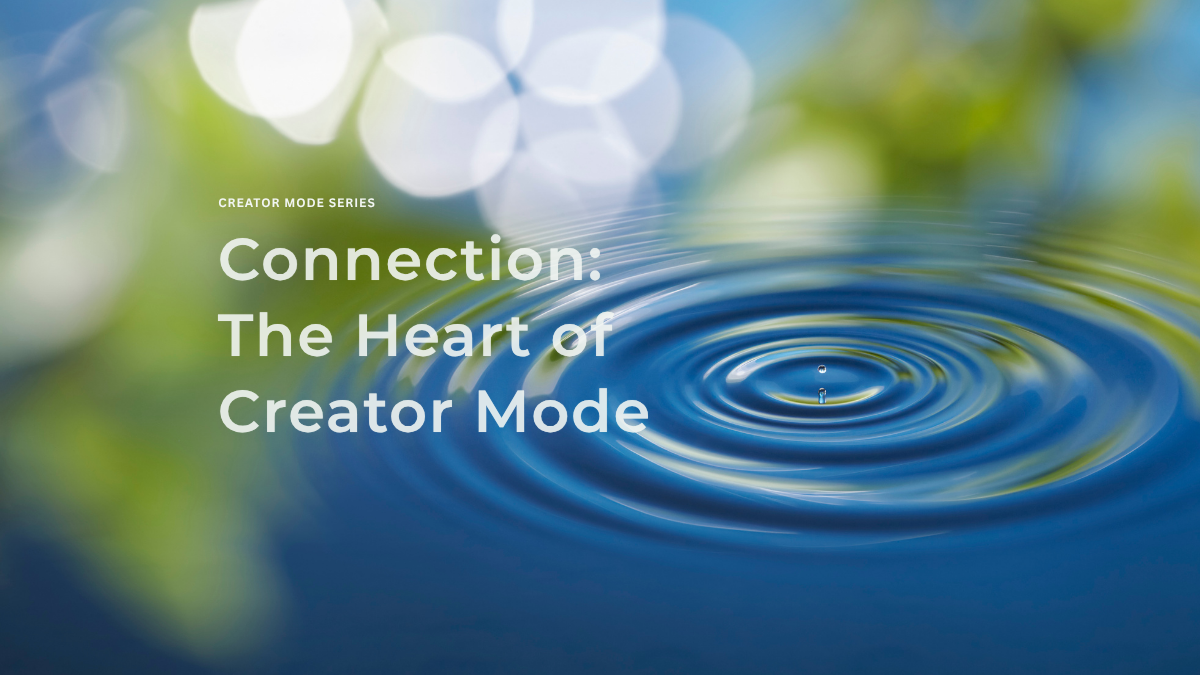 Expanding ripples on calm blue water, symbolizing connection, participation, and the ripple effects of presence in Creator Mode.